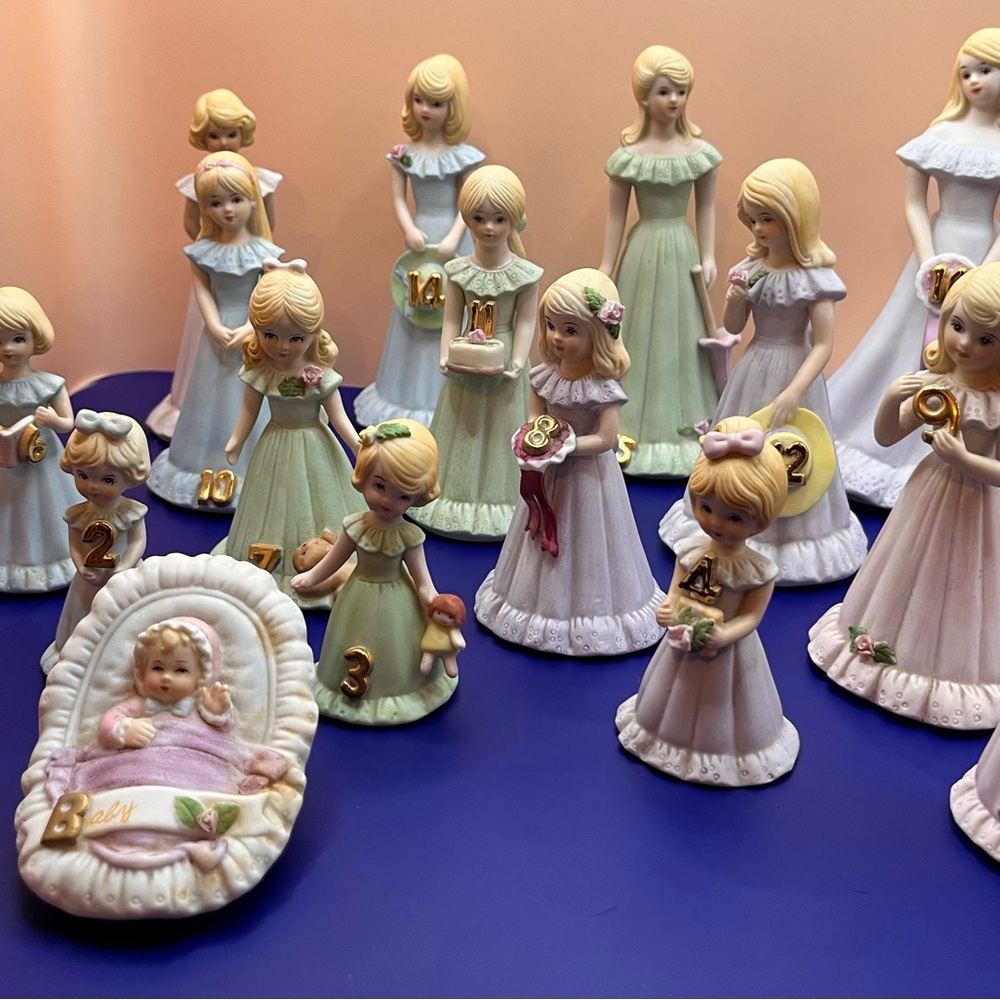 Enesco “Growing Up” porcelain figurine s- Set of 17